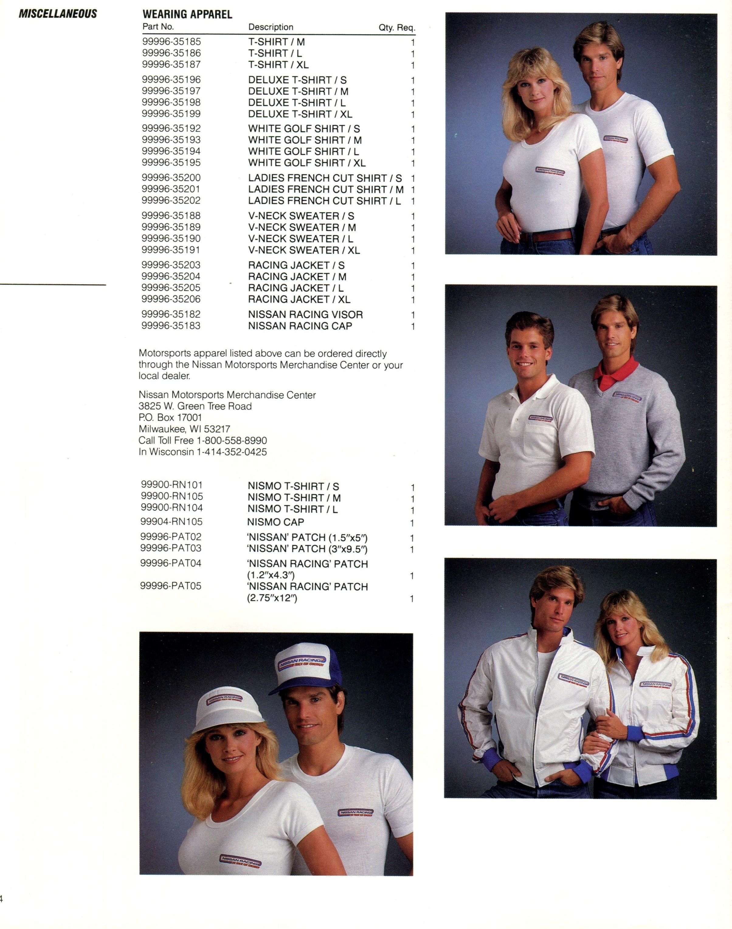 Nissan Competition Parts Catalog - 1987